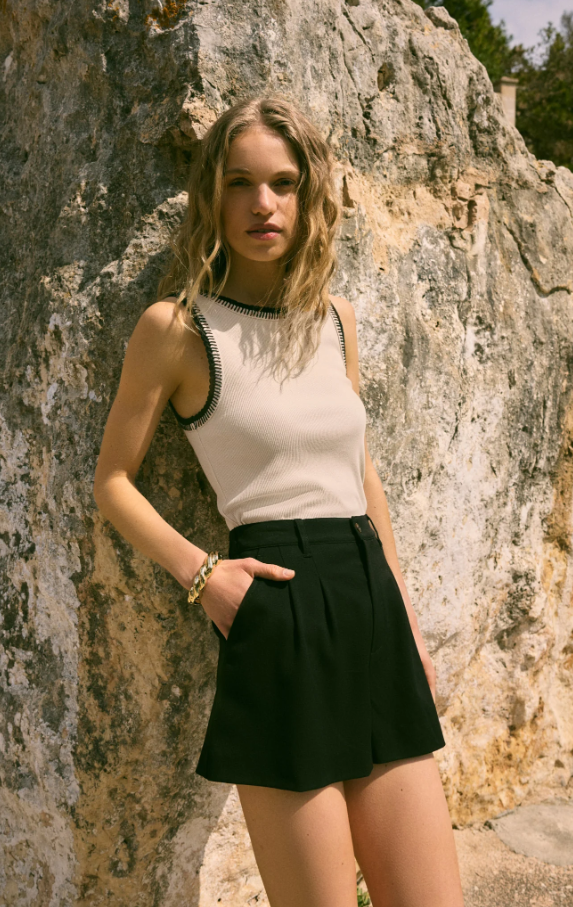 Social Whipstitch Tank, Crystal - 13 Hub Lane   |  Crewneck Tanks