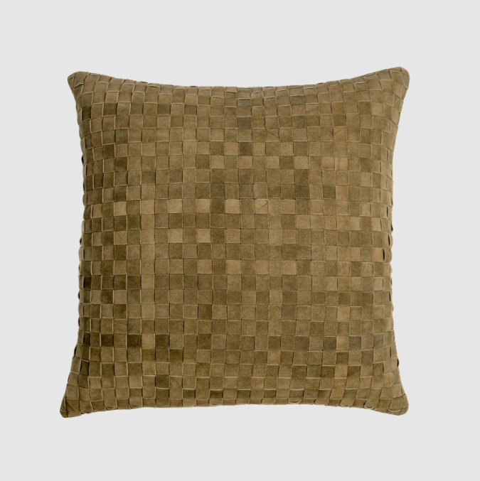 Woven Square Suede Pillow, Forest - 13 Hub Lane   |  