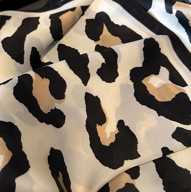 Large Leopard Print Bandana Scarf, Off-White - 13 Hub Lane   |  Bandanas