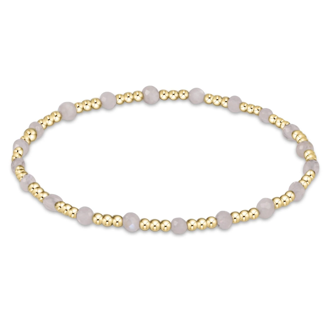enewton gemstone gold sincerity pattern 3mm bead bracelet - moonstone