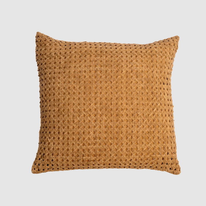 Rattan Suede Pillow, Camel - 13 Hub Lane   |  