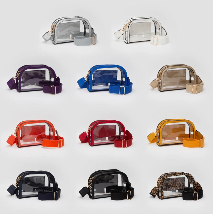 Transparent Crossbody Camera Bag, White - 13 Hub Lane   |  Clear Crossbodies