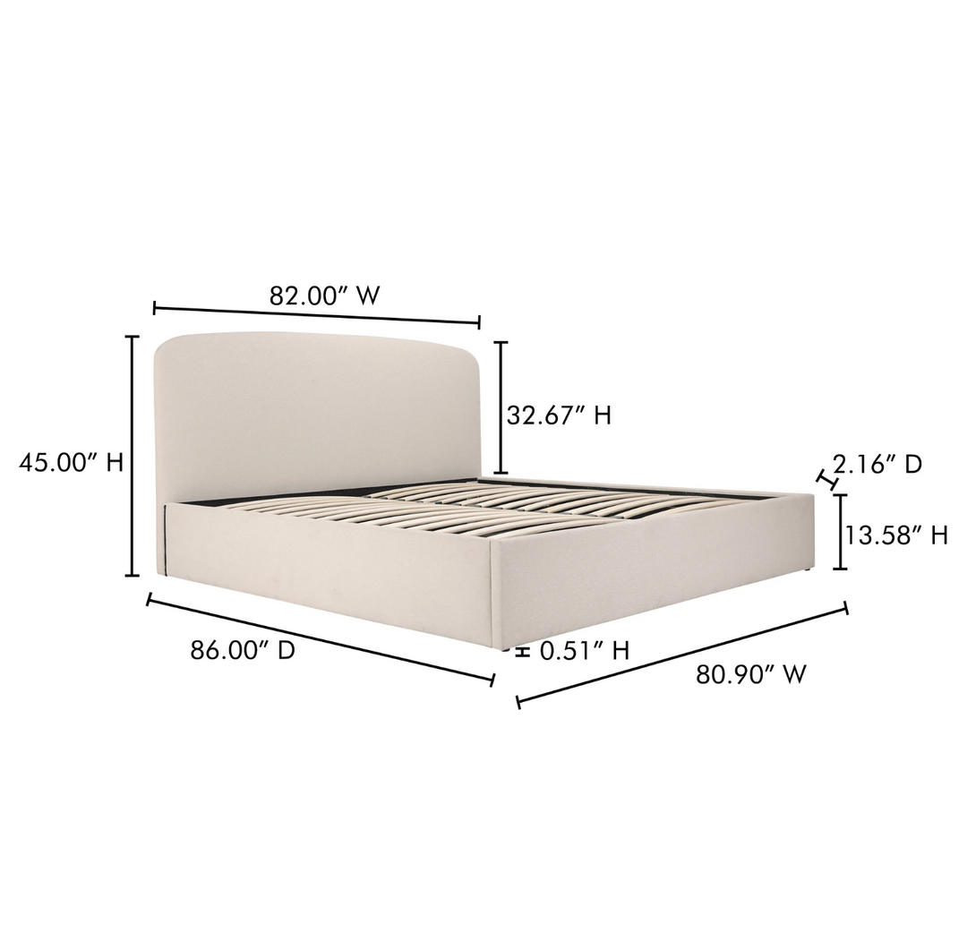 Joan Storage Bed, Cream