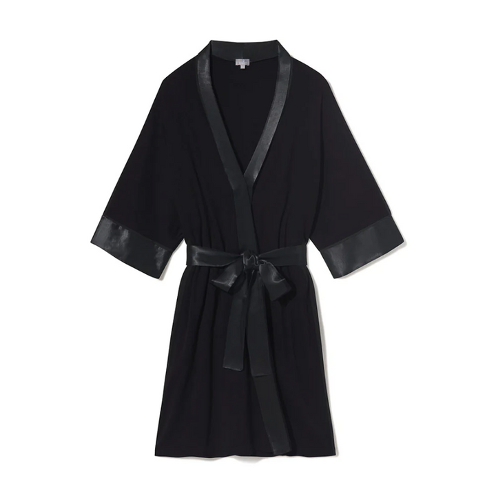 PJ Harlow Shala Knit Kimono Robe, Black