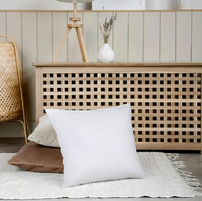 Madera Cross Weave Pillow, White - 13 Hub Lane   |  Decorative Pillows