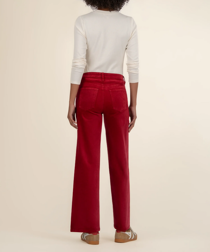 Kut From The Kloth Jean Velveteen High Rise Flare, Red