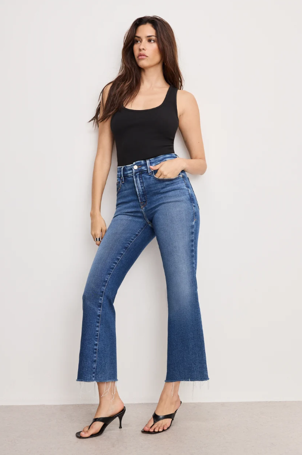 Good Legs Cropped Mini Boot Jeans, Indigo