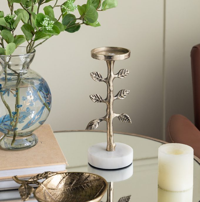 Gold Branch & Marble Pillar Holder - 13 Hub Lane   |  