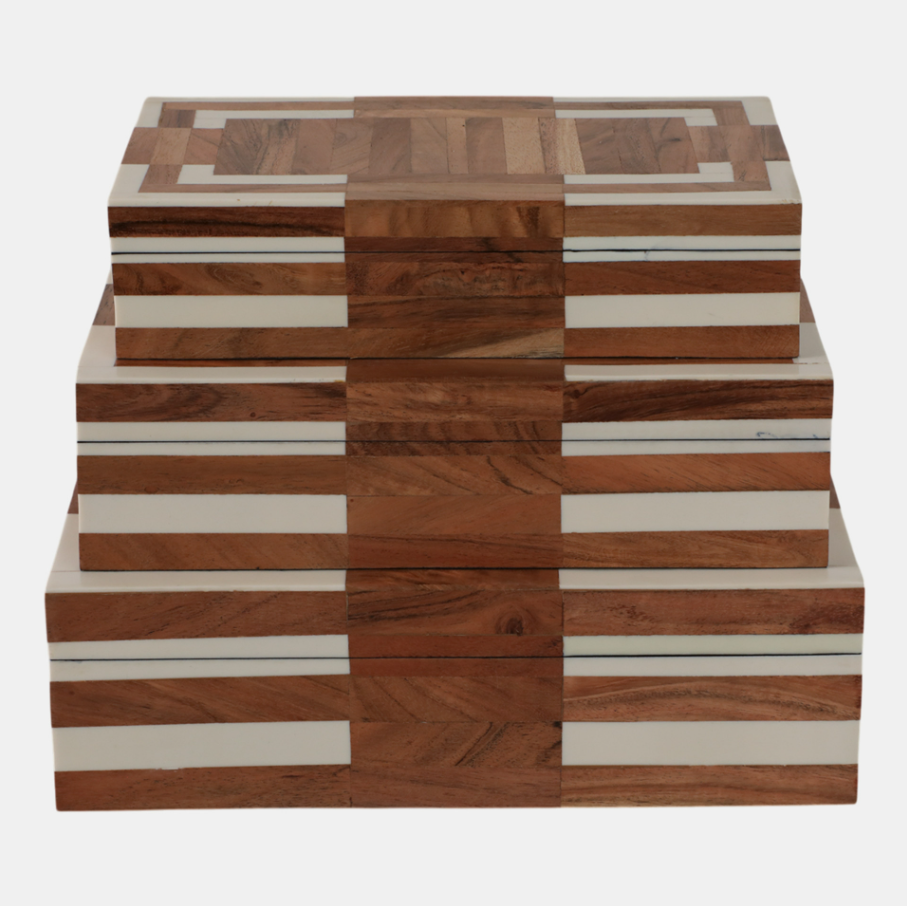 13 Hub Lane Wood Inlay Resin Box - Thumbnail 2