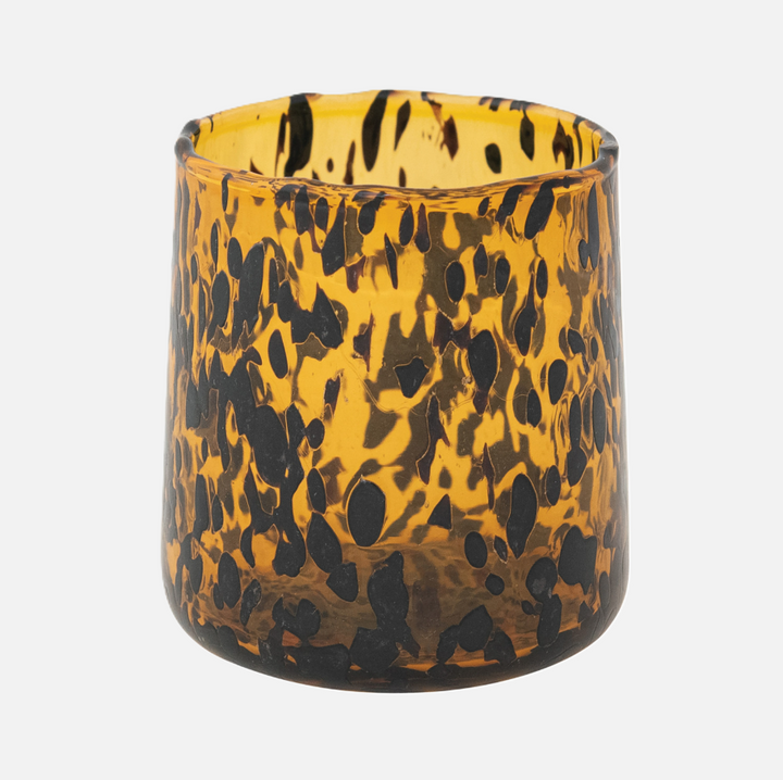 Confetti Drinking Glass, Tortoise Shell