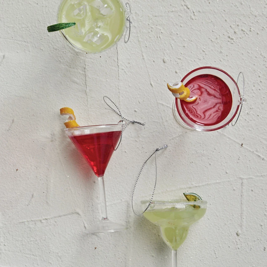 Glass Cocktail Ornament - 13 Hub Lane   |  Cocktail Ornaments