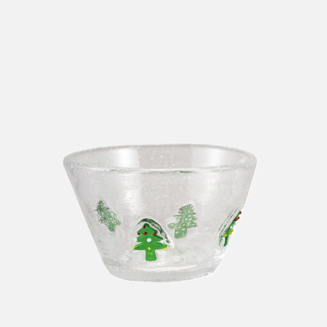 Glass Bowl w/ Embedded Holiday Icons