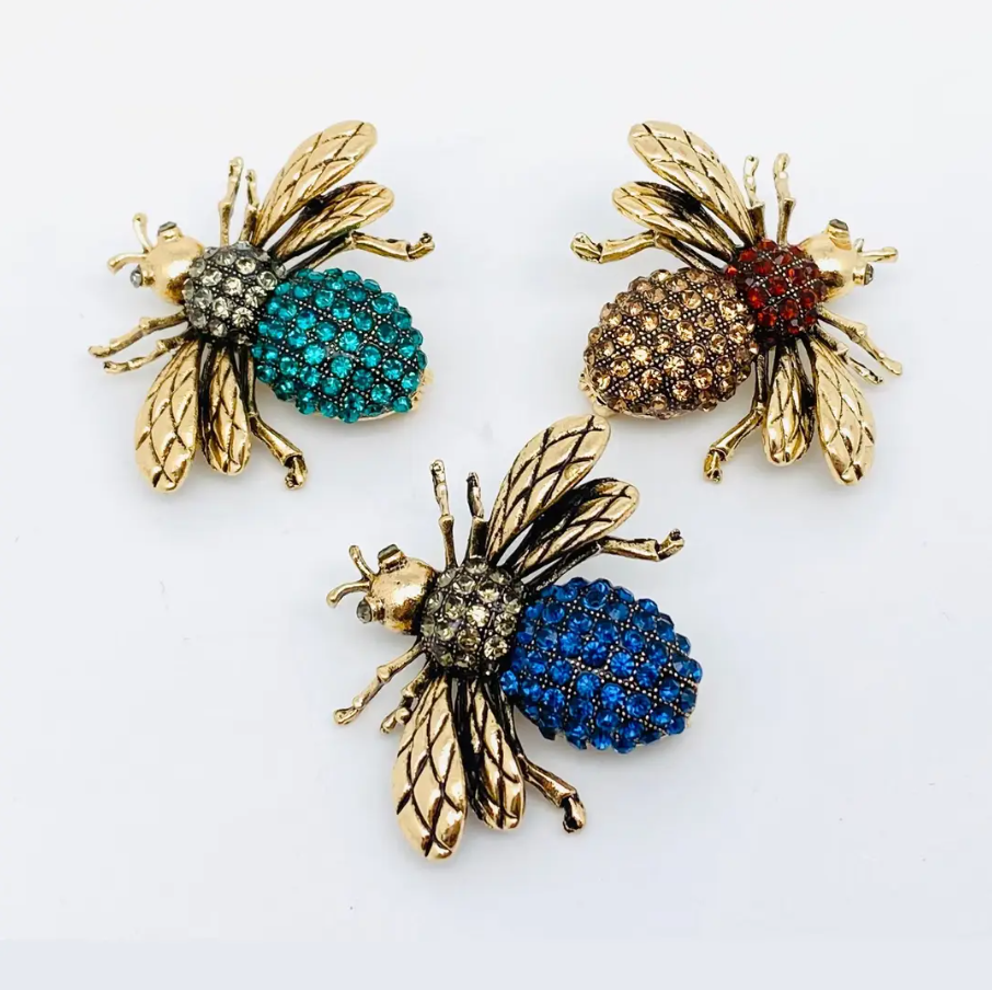 Rhinestone Bee Brooch - 13 Hub Lane   |  Brooches