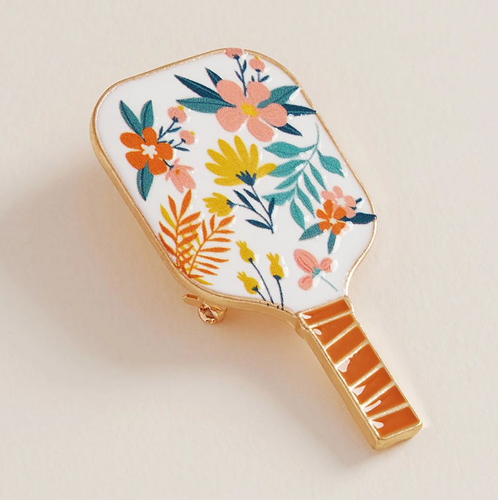 Enamel Pickleball Paddle Brooch - 13 Hub Lane   |  