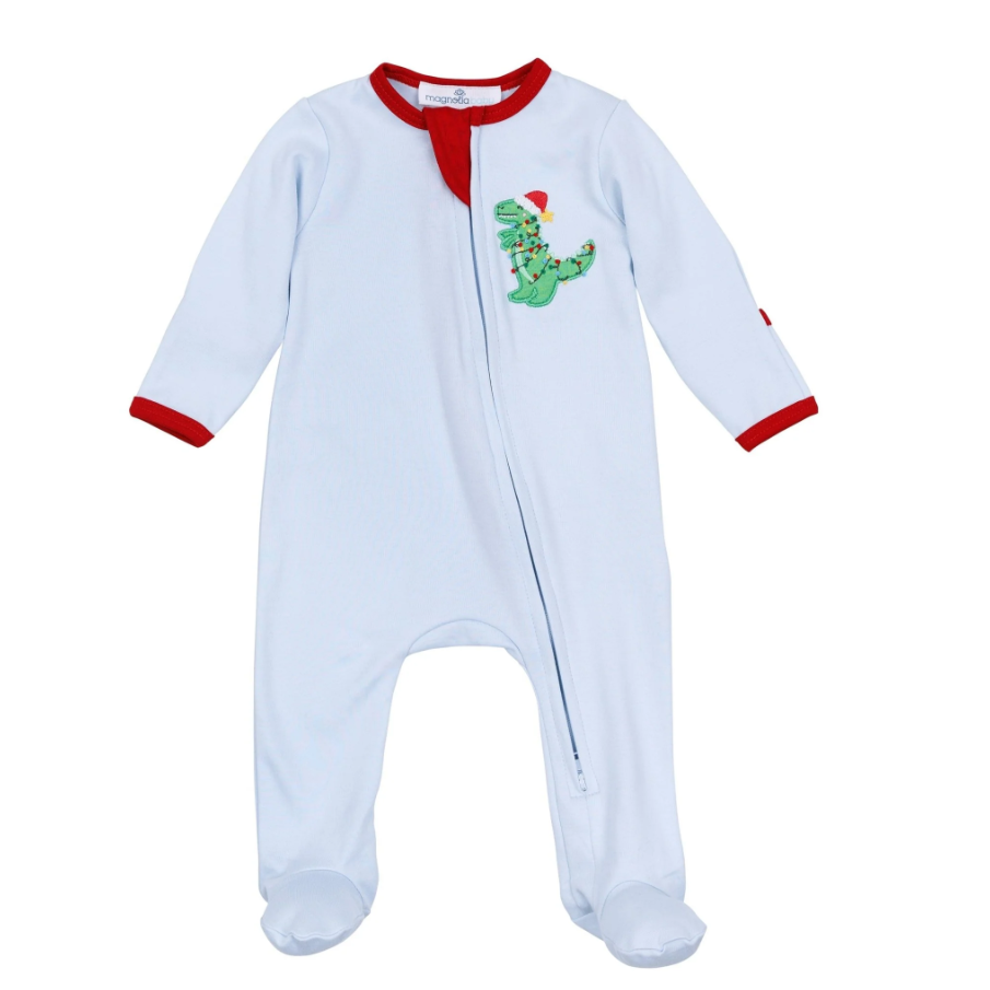 Merry Rexmas Combo Zip Footie - 13 Hub Lane   |  Footies