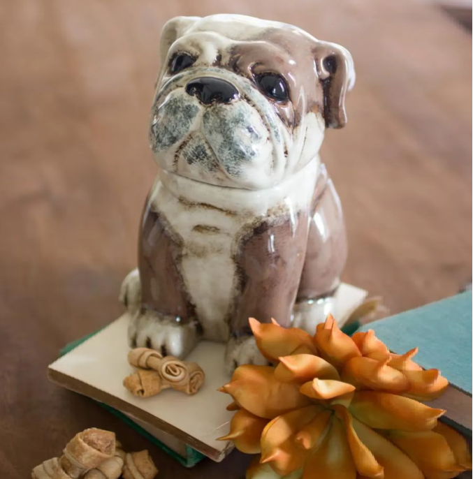 Ceramic Bulldog Canister