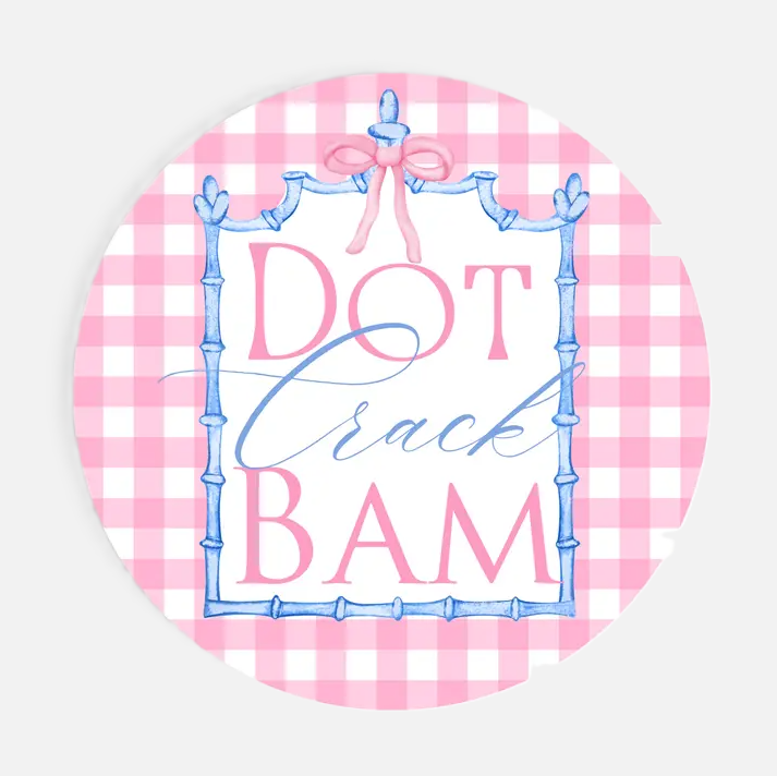 Dot Crack Bam Gingham Mahjong Paper Plates 9"