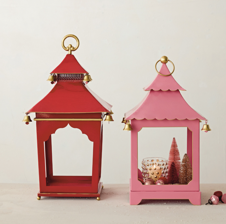 Scalloped Metal Lantern w/ Bells