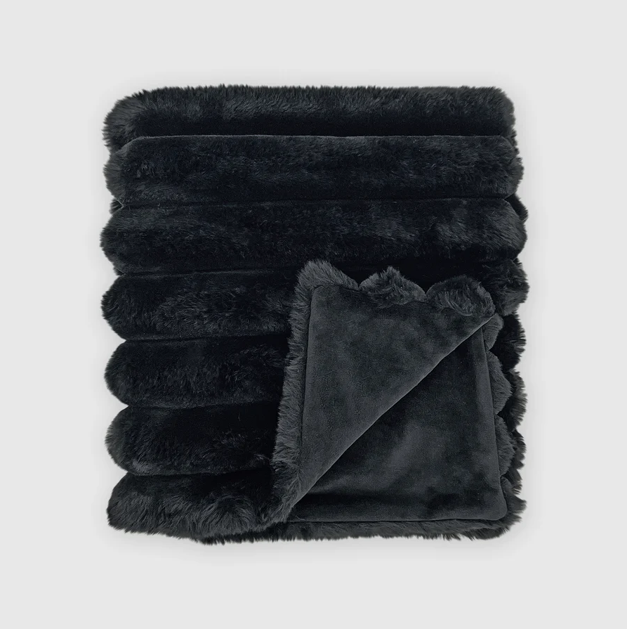 Puffy Faux Fur Throw
