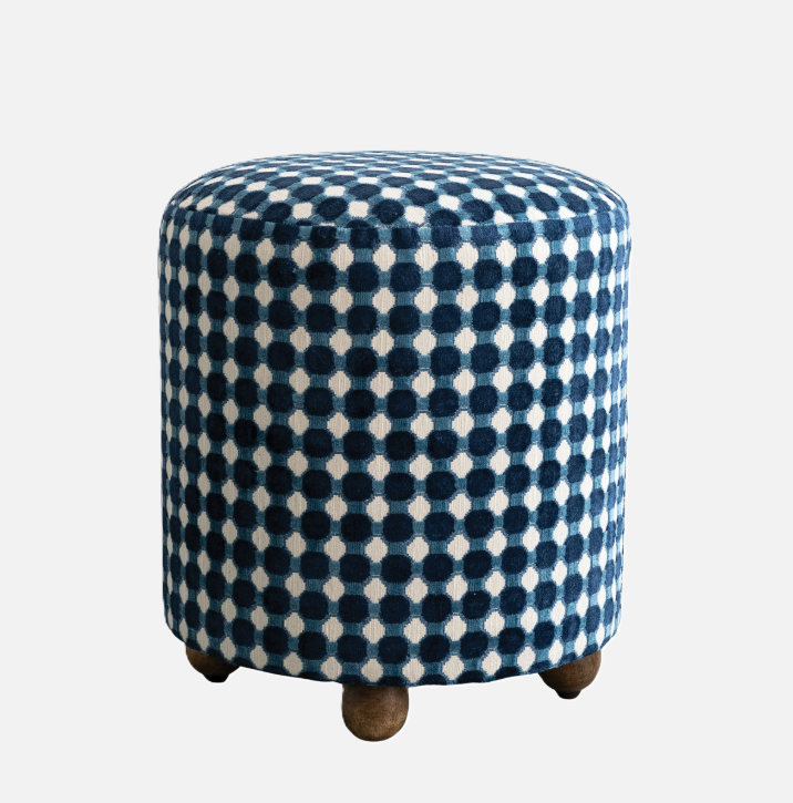 Dotted Burnout Velvet Stool