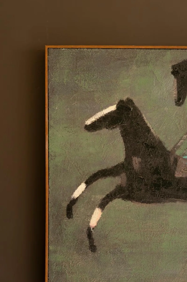 Four Runaway Race Horses