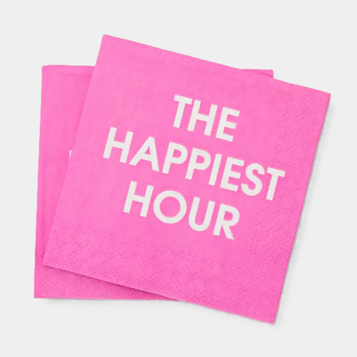 The Happiest Hour - Cocktail Napkins - 13 Hub Lane   |  Cocktail Napkins