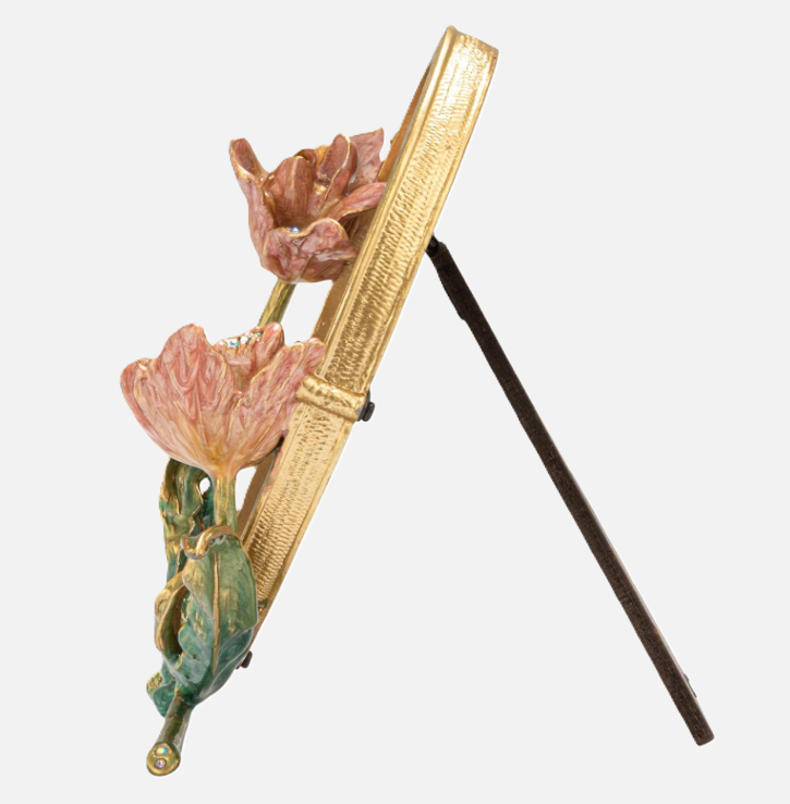 3D Flowers & Jewels Enameled Photo Frame