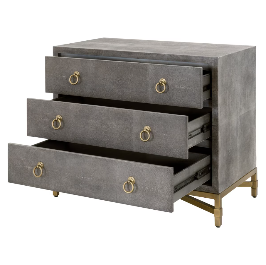 Strand Shagreen 3-Drawer Nightstand
