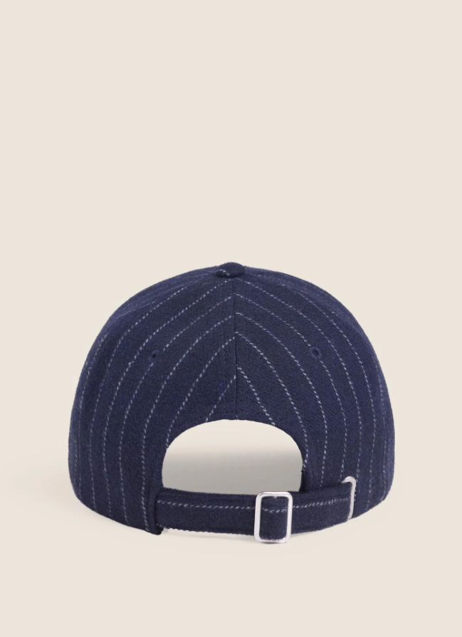 The Wool Stripe Baseball Hat, Midnight