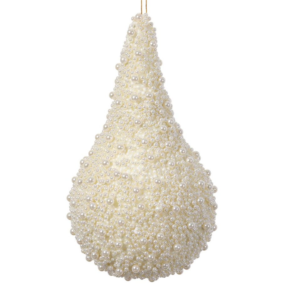 Peral Teardrop Ornament - 13 Hub Lane   |  Beaded Ornaments