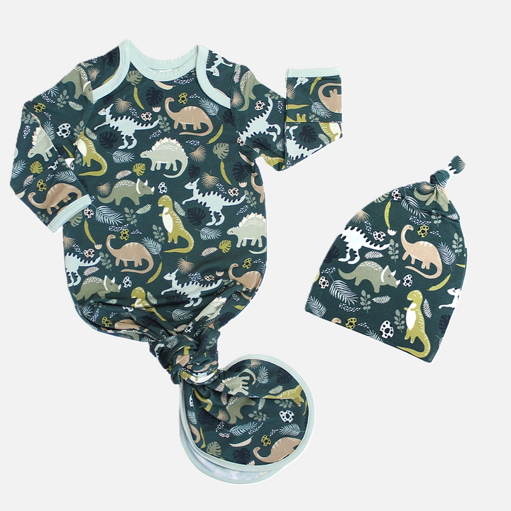 Prehistoric Friends Dinosaur Gown & Hat Set