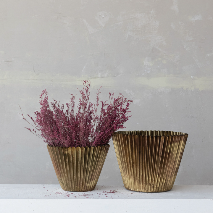 Fluted Metal Planter - 13 Hub Lane   |  