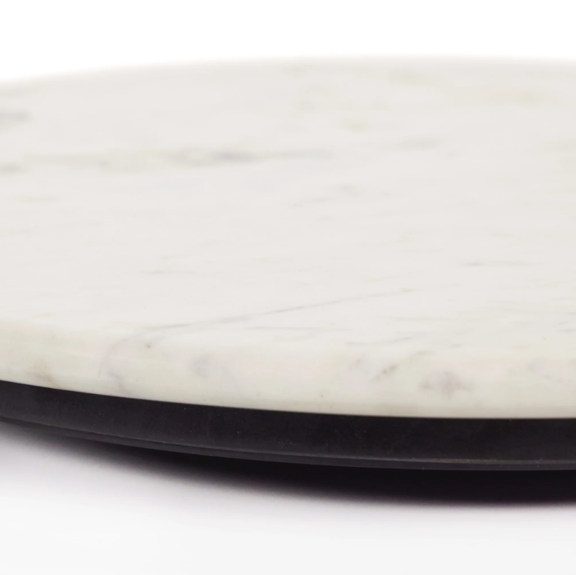 Polished White Marble Lazy Susan