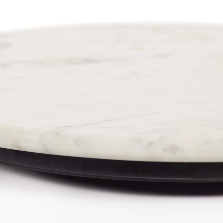 Polished White Marble Lazy Susan