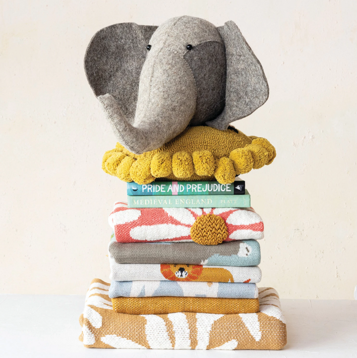 Cotton Knit Baby Blanket w/ Dogs - 13 Hub Lane   |  Baby Blankets