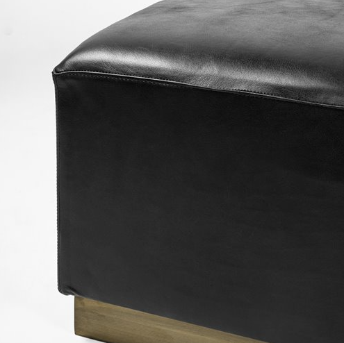 Minara 36" Square Leather Ottoman - 13 Hub Lane   |  Cocktail Ottomans