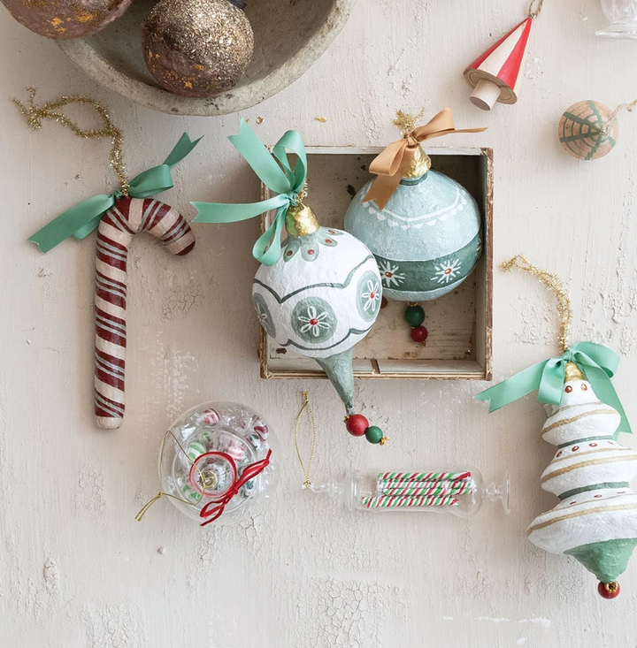 Glass Candy Jar Ornament w/ Bow - 13 Hub Lane   |  Vintage Inspired Ornaments