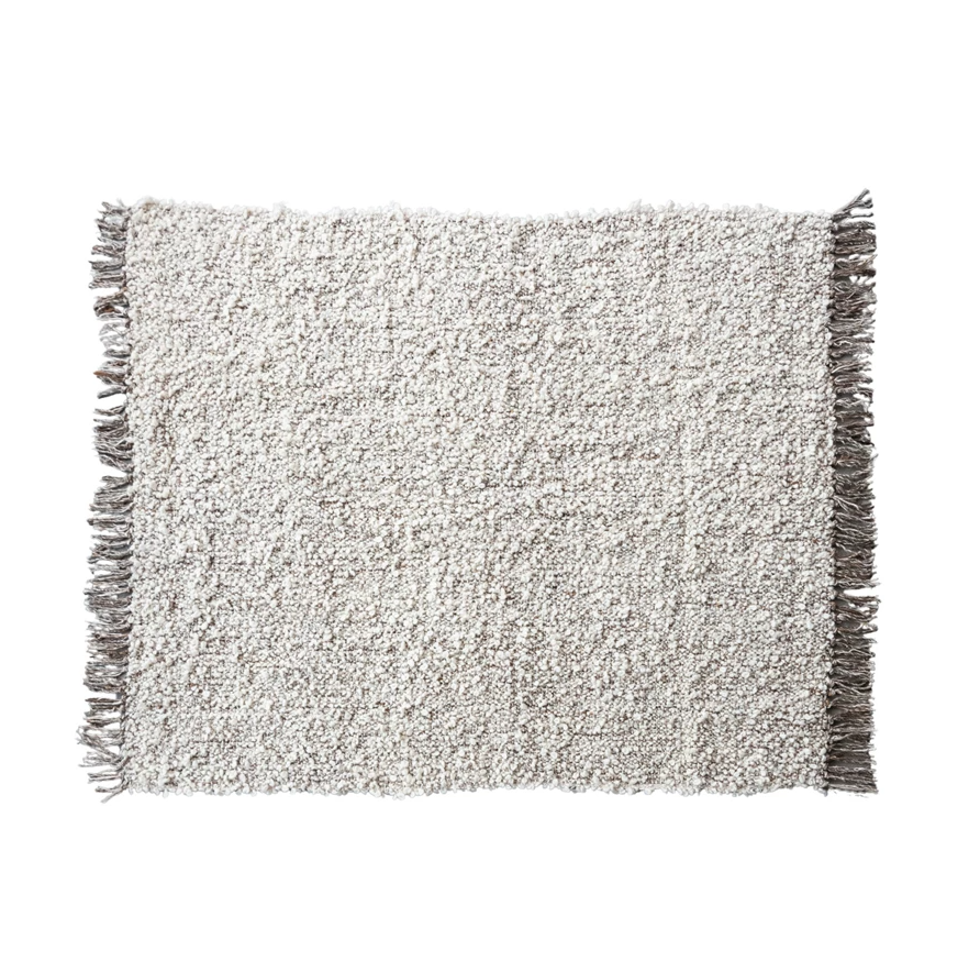 New Zealand Wool Blend Shag Throw w/ Fringe