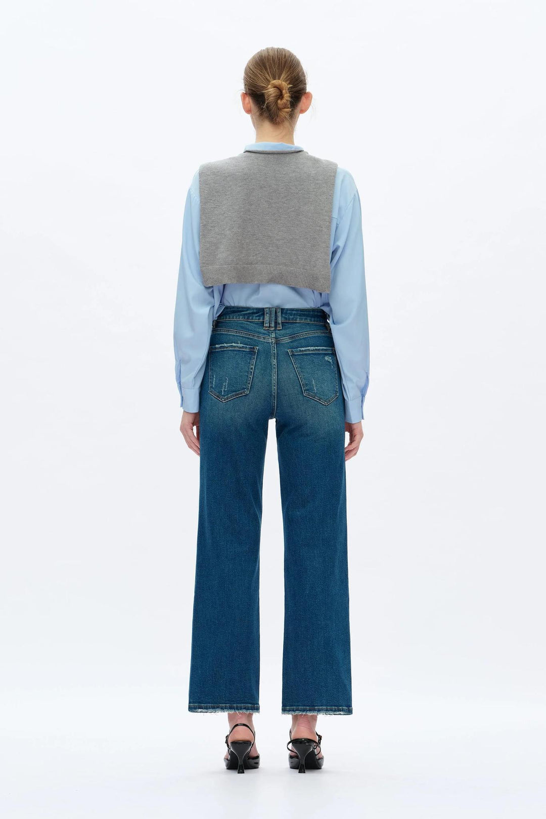 High Rise Vintage Straight Jeans, Vintage Medium Blue