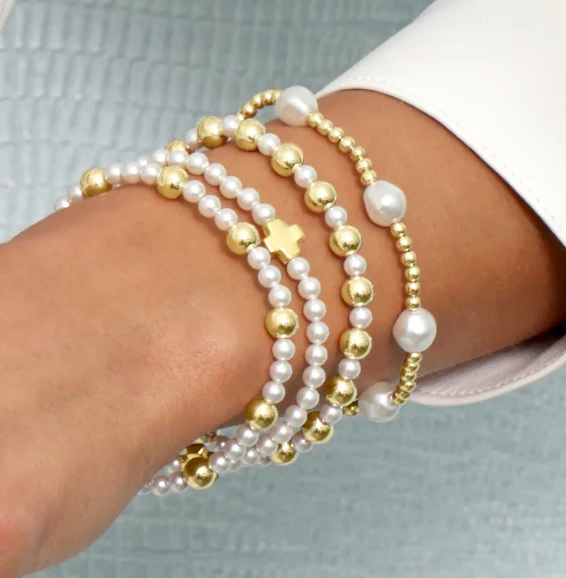 enewton classic grateful pattern 5mm bead bracelet - pearl - 13 Hub Lane   |  