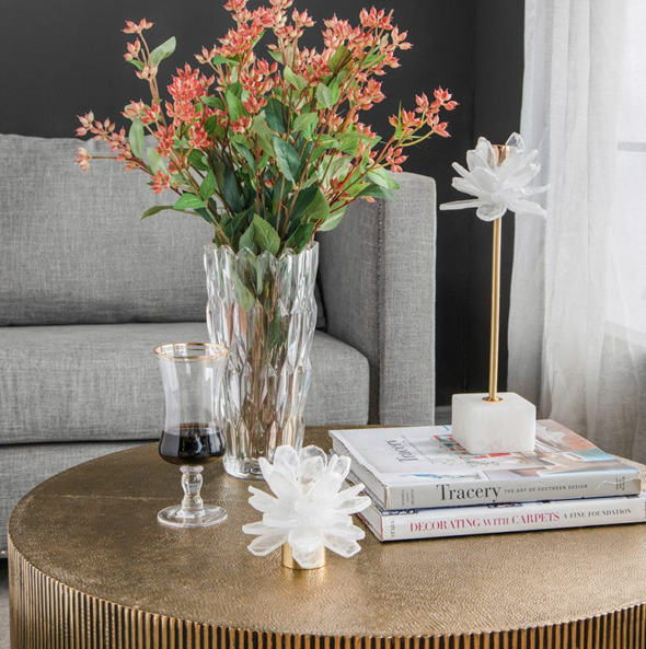 Selenite Stone Flower Candle Holder - 13 Hub Lane   |  