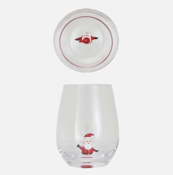 12oz. Holiday Figure Stemless Wine Glass
