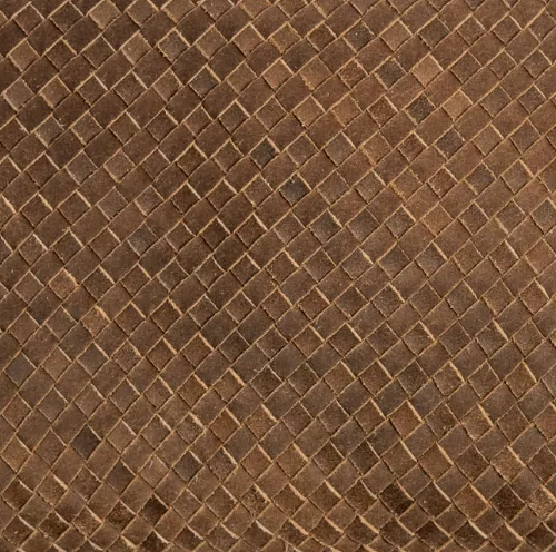 Waffle Weave Leather Lumbar, Cognac