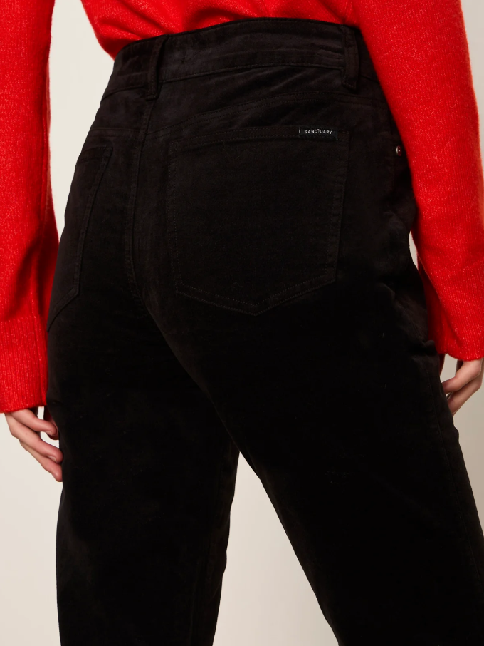 Play Date Velveteen Bootcut, Black