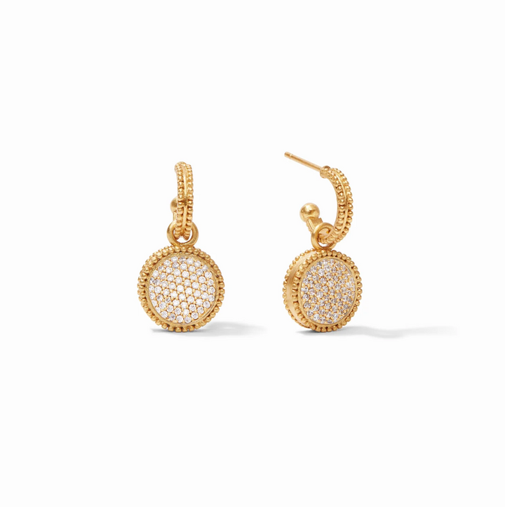 Julie Vos Fleur-De-Lis Hoop & Charm Earrings