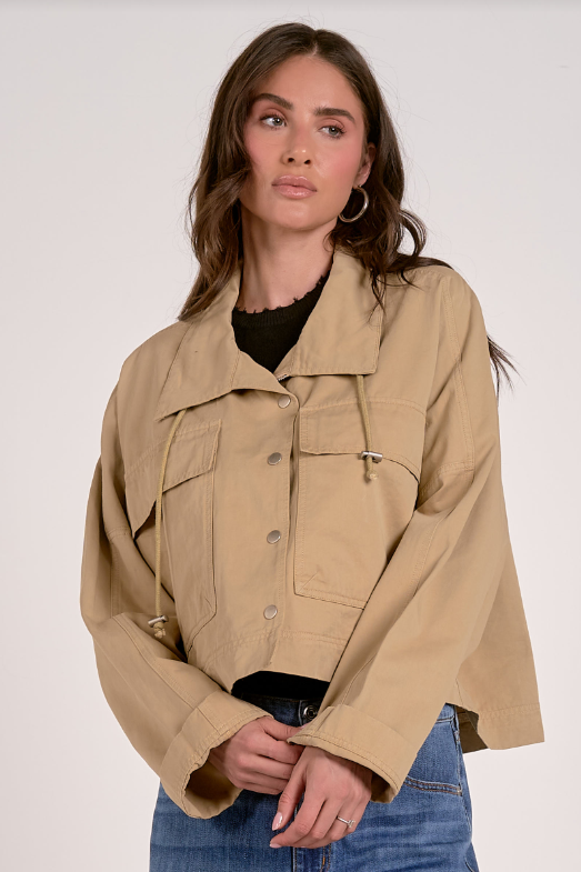 Cropped Trench Jacket, Sand