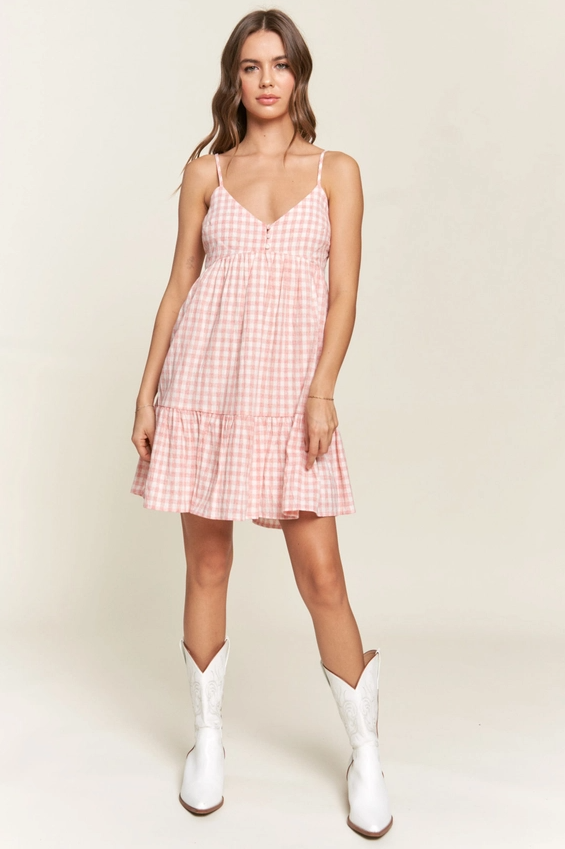 checkered mini dress Sweet Somethings | Red Check | Womens perfect for concerts and gamedays UO Checkered Mini Slip Dress