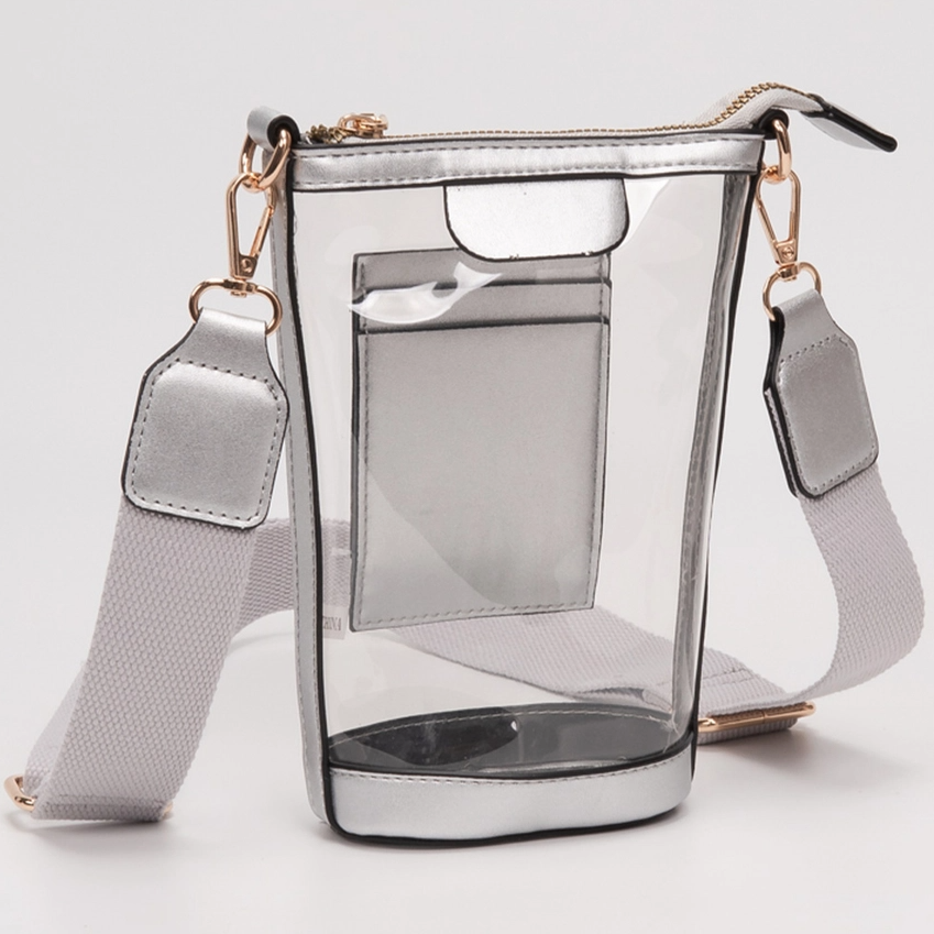 Transparent Crossbody Bag / Phone Bag, Silver - 13 Hub Lane   |  Clear Crossbodies