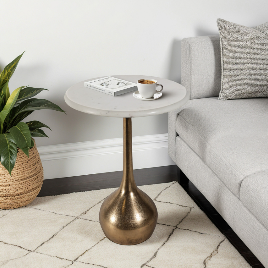 Marble Ball Base Accent Table - Thumbnail 3