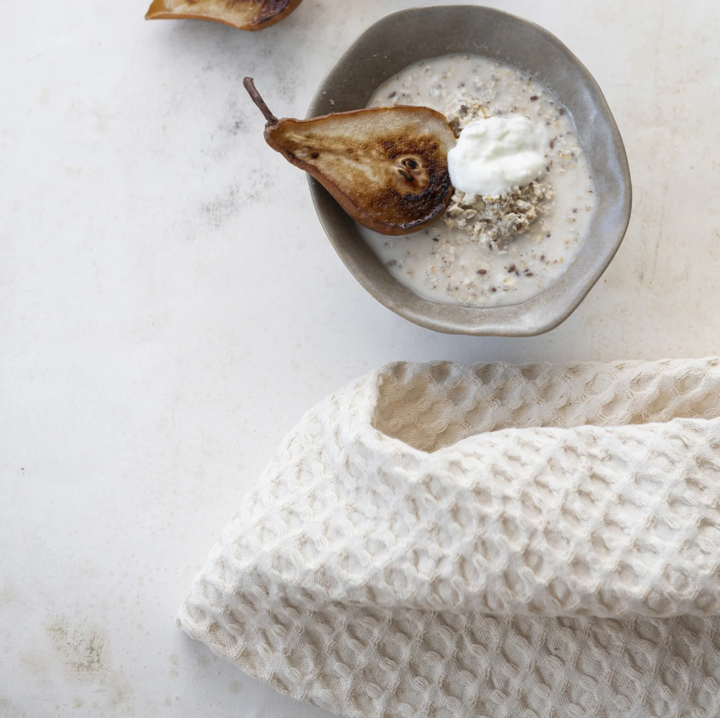 Stonewashed Cotton Waffle Weave Kitchen Towel